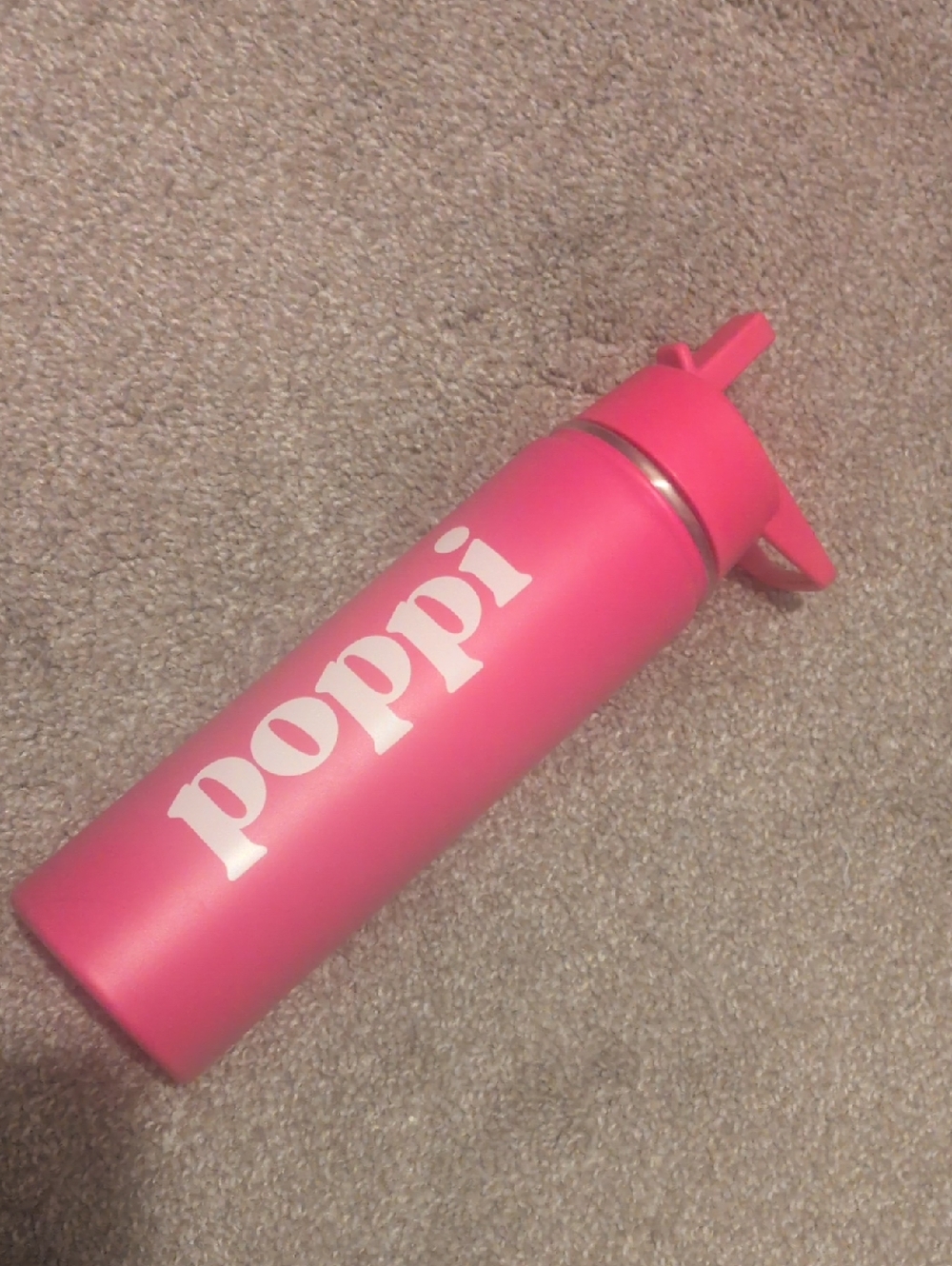Pink 'Poppi' Stainless Water Bottle